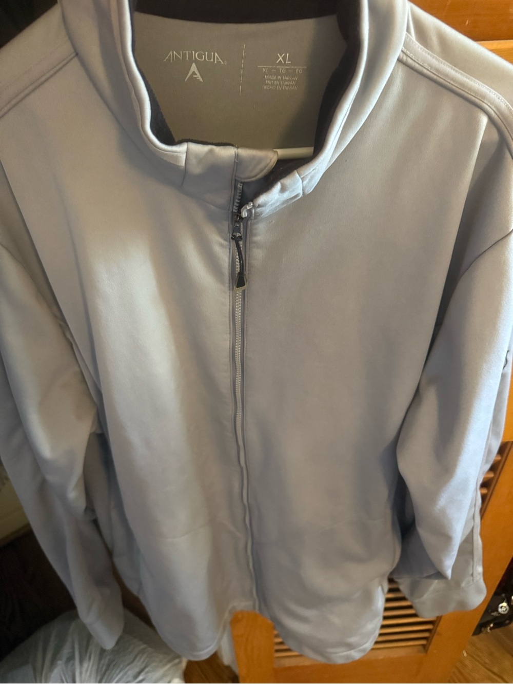 Antigua Light Gray Full-Zip Men’s Shirt Jacket